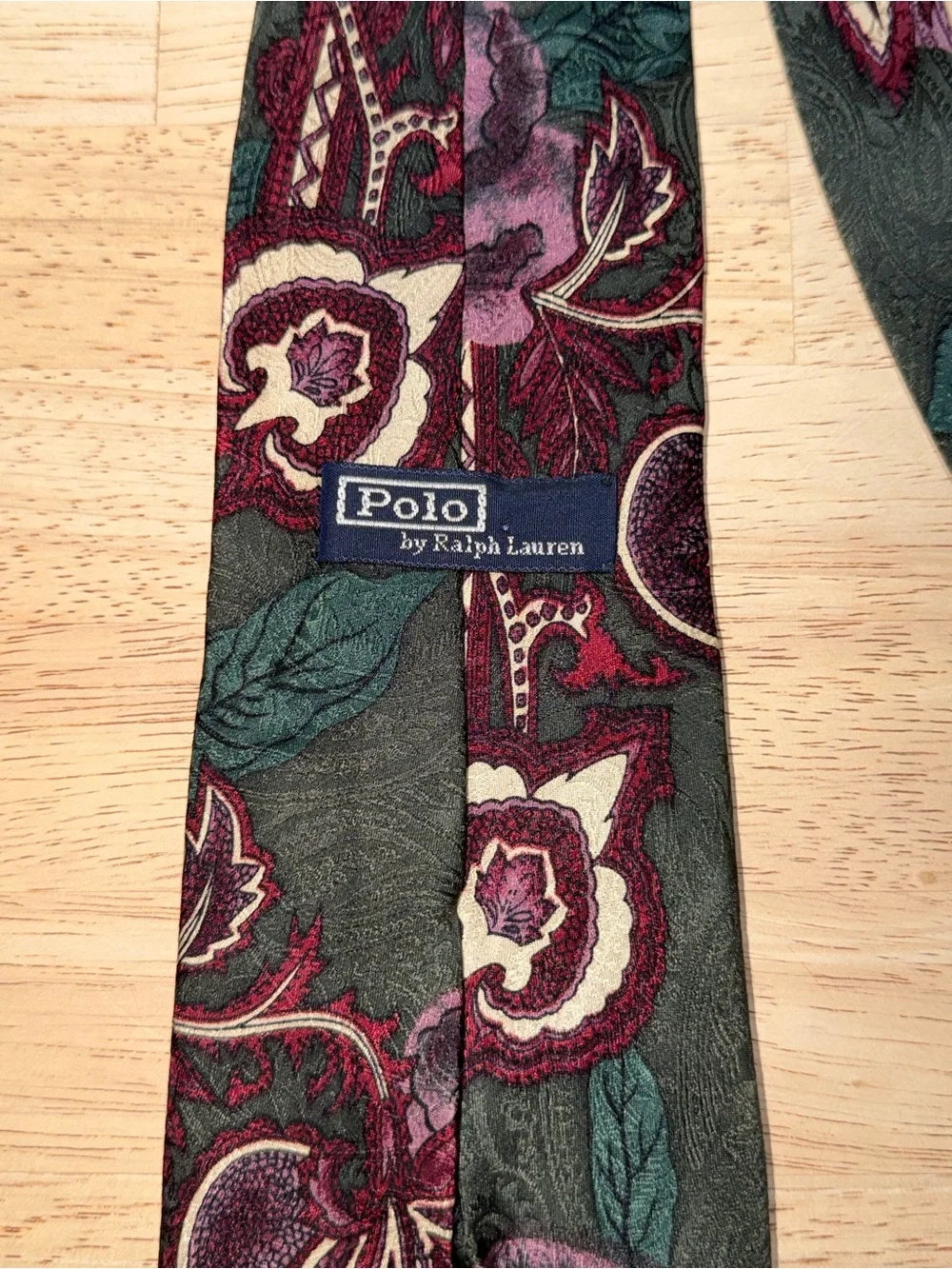 VINTAGE Polo Ralph Lauren 100% Silk USA Made Floral Paisley Necktie Multicolor